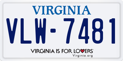 VA license plate VLW7481