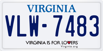 VA license plate VLW7483