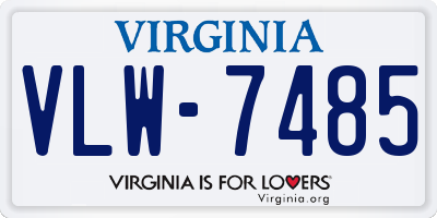 VA license plate VLW7485