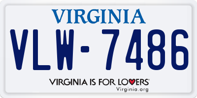 VA license plate VLW7486