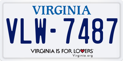 VA license plate VLW7487