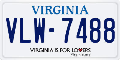 VA license plate VLW7488