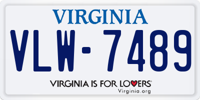 VA license plate VLW7489