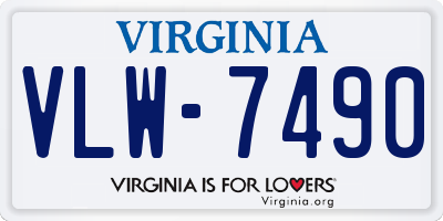 VA license plate VLW7490