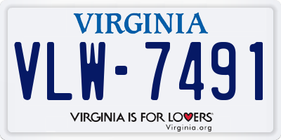 VA license plate VLW7491