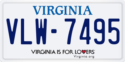 VA license plate VLW7495