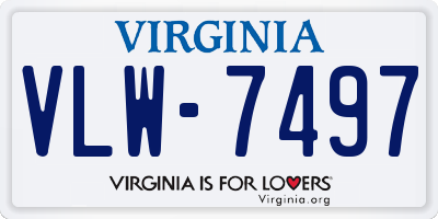 VA license plate VLW7497