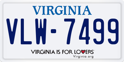 VA license plate VLW7499