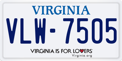 VA license plate VLW7505