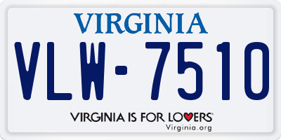 VA license plate VLW7510