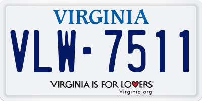 VA license plate VLW7511