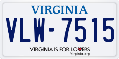 VA license plate VLW7515