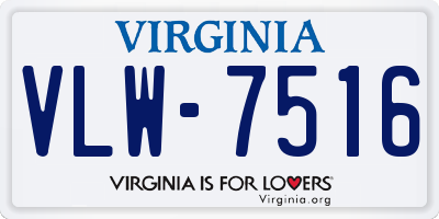 VA license plate VLW7516