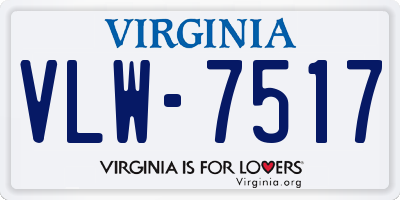 VA license plate VLW7517