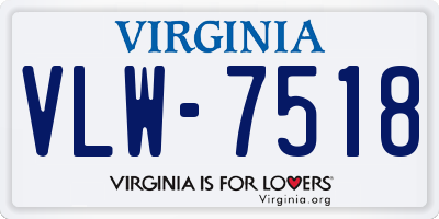 VA license plate VLW7518