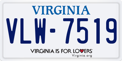 VA license plate VLW7519