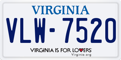 VA license plate VLW7520