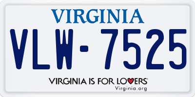 VA license plate VLW7525