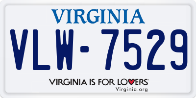 VA license plate VLW7529