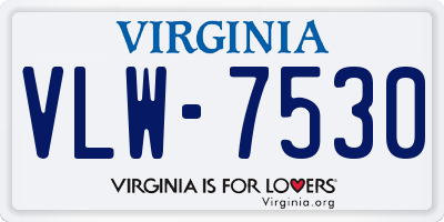 VA license plate VLW7530