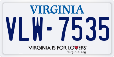 VA license plate VLW7535