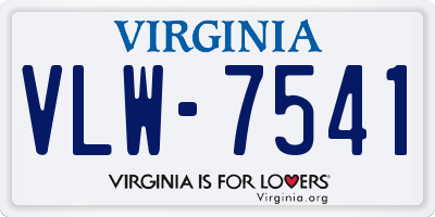 VA license plate VLW7541