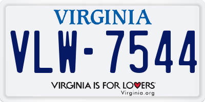 VA license plate VLW7544