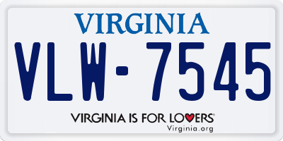 VA license plate VLW7545