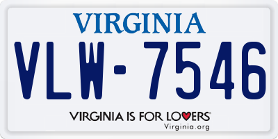 VA license plate VLW7546