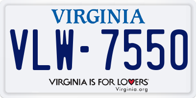 VA license plate VLW7550