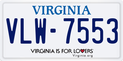 VA license plate VLW7553