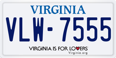 VA license plate VLW7555