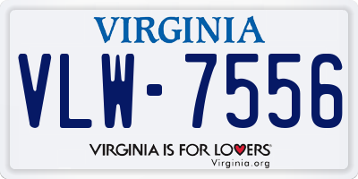 VA license plate VLW7556