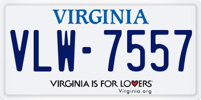 VA license plate VLW7557