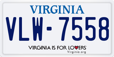 VA license plate VLW7558