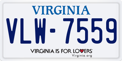 VA license plate VLW7559