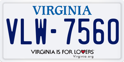 VA license plate VLW7560