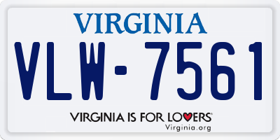 VA license plate VLW7561