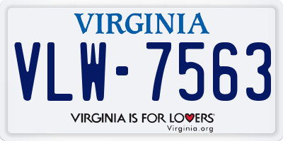 VA license plate VLW7563