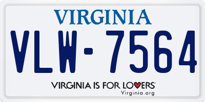 VA license plate VLW7564