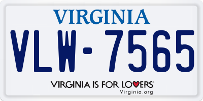 VA license plate VLW7565