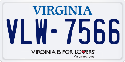 VA license plate VLW7566