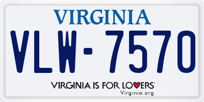 VA license plate VLW7570