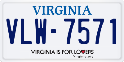 VA license plate VLW7571