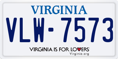 VA license plate VLW7573