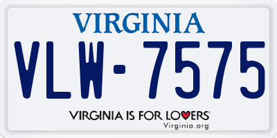 VA license plate VLW7575