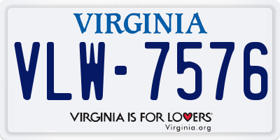 VA license plate VLW7576