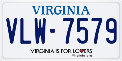 VA license plate VLW7579