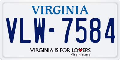 VA license plate VLW7584