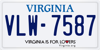 VA license plate VLW7587